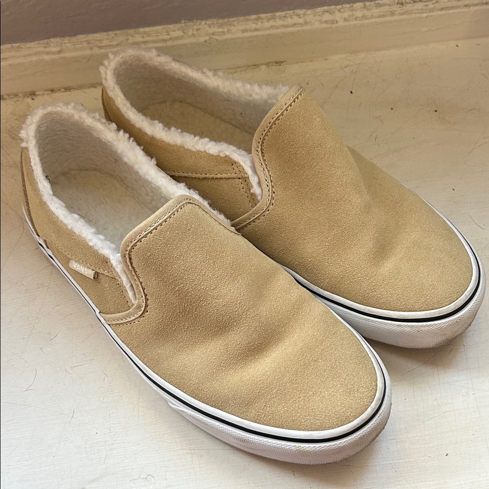 Vans Tan Slip-On Sneakers